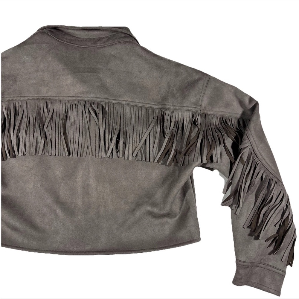 Forever 21 Western Fringe Women’s Jacket S Cropped Boho Coastal Cowgirl Rodeo